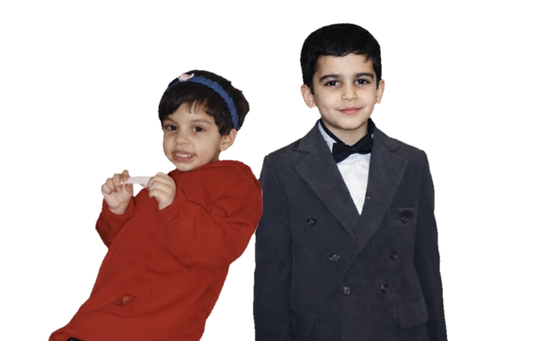 Afaq and Menahil as children